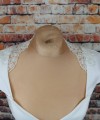 White duchess satin and beaded lace detachable bridal cap sleeves and straps on the shoulder and back