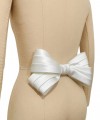 detachable pleated wedding dress bow back bow sash duchess satin