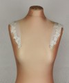 lace and tulle detachable bridal straps beaded floral lace appliqué wedding dress straps ivory
