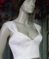 White lace detachable bridal cap straps and sleeves, worn on or off the shoulder