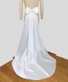 detachable ivory duchess satin wedding train and bow bridal train