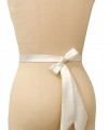 Bridal sash belt with a lavender and clear crystal appliqué that ties at the back in a bow