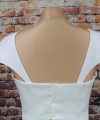 White duchess satin detachable bridal cap sleeves and straps on the shoulder