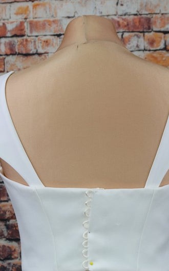 White duchess satin detachable bridal cap sleeves and straps on the shoulder