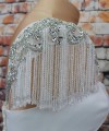crystal beaded detachable bridal sleeves with fringe rhinestone shoulder wedding dress sleeves ivory
