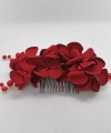 Red Flower Hair Comb