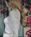 White glitter tulle off-shoulder detachable bridal straps and sleeves