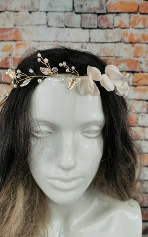 Handmade Flowers Pearl Tiaras Crown