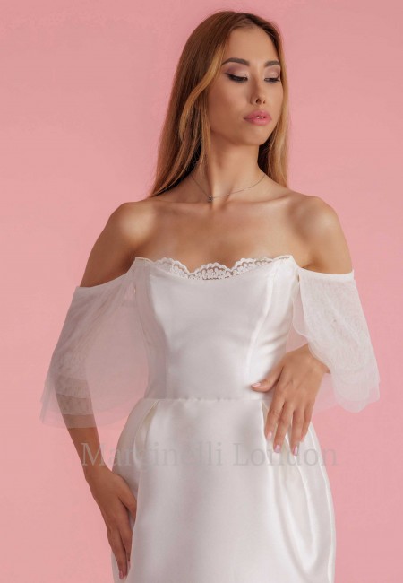 Flutter Tulle Detachable Bridal Sleeves & Straps with Optional Beaded Lace