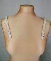 Crystal and pearl detachable bridal straps and sleeves hand-beaded on ivory satin