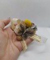Wrist Corsage Gold 3D Lace Butterfly with Gold & Yellow Decoration