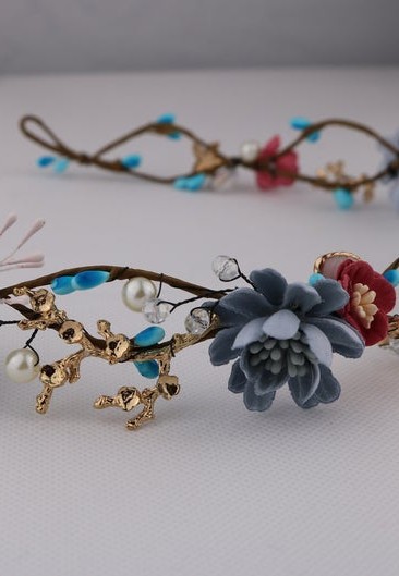 Blue Flowers Bride Flower Crown