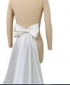 detachable ivory duchess satin wedding train and bow bridal train