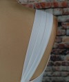 White chiffon detachable bridal straps and sleeves worn on the shoulder