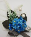 Floral Wrist Corsage Artificial Flower & Leaf with Organza Ribbon