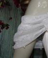 Off-shoulder pearl tulle detachable bridal straps and sleeves in ivory