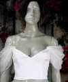 detachable off shoulder puff sleeves soft tulle wedding dress sleeves ivory