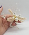 Wrist Corsage Crystal Pearl Flower with Pearl Bracelet