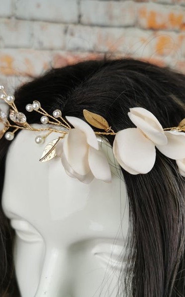 Handmade Flowers Pearl Tiaras Crown