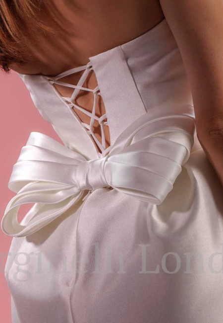 Detachable Ivory Duchess Satin Wedding Train and Bow