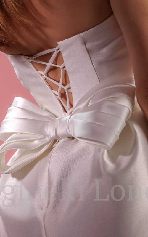 detachable ivory duchess satin wedding train and bow bridal train