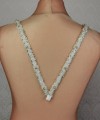 Crystal and pearl detachable bridal straps and sleeves hand-beaded on ivory satin
