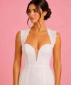 italian lace detachable bridal straps keyhole back floral lace wedding dress straps ivory white