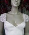 White lace detachable bridal cap straps and sleeves, worn on or off the shoulder