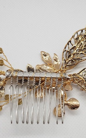 Vintage Gold Crystal Hair Comb