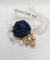 Wrist Corsage Flower Rose with Gold Decoration & Pearl