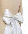 detachable pleated wedding dress bow back bow sash duchess satin