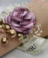 Wrist Corsage Flower Rose with Gold Decoration & Pearl