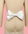 detachable pleated wedding dress bow back bow sash duchess satin