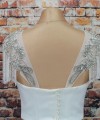 crystal beaded detachable bridal sleeves with fringe rhinestone shoulder wedding dress sleeves ivory
