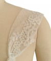 Detachable bridal lace straps and sleeves with floral appliqué in ivory tulle
