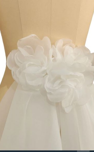 detachable ivory organza wedding train fabric flowers bridal train