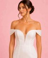 detachable off shoulder three layer organza straps light ivory wedding dress straps