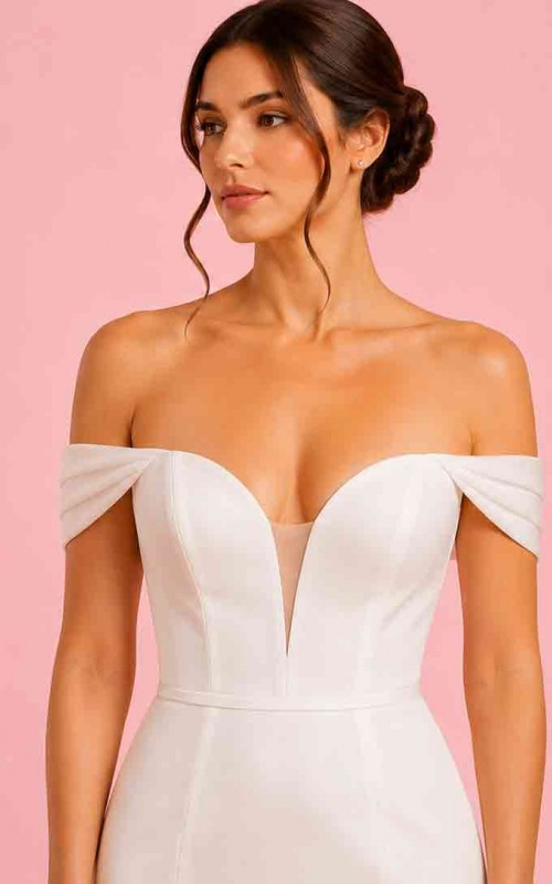 detachable off shoulder three layer organza straps light ivory wedding dress straps