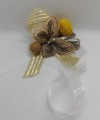 Wrist Corsage Gold 3D Lace Butterfly with Gold & Yellow Decoration