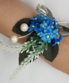Floral Wrist Corsage Artificial Flower & Leaf with Organza Ribbon