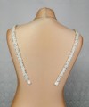 Crystal and pearl detachable bridal straps and sleeves hand-beaded on ivory satin