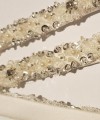 Crystal and pearl detachable bridal straps and sleeves hand-beaded on ivory satin