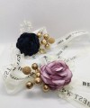 Wrist Corsage Flower Rose with Gold Decoration & Pearl