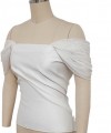 Puff tulle detachable bridal sleeves and straps with beaded lace in ivory