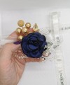 Wrist Corsage Flower Rose with Gold Decoration & Pearl