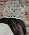 silver rhinestone wedding crown tall bridal crown bronze