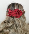 Red Flower Hair Comb