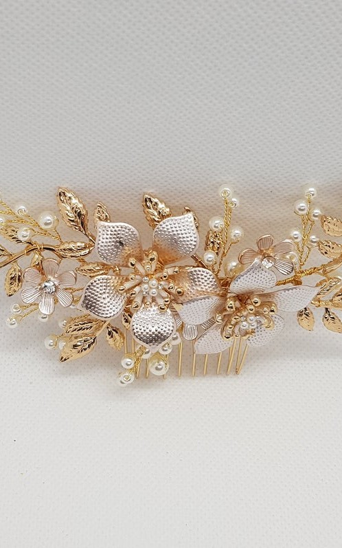 Gold Wedding Hair Comb