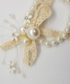 Wrist Corsage Crystal Pearl Flower with Pearl Bracelet
