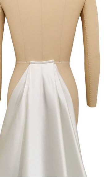 detachable ivory duchess satin wedding train and bow bridal train